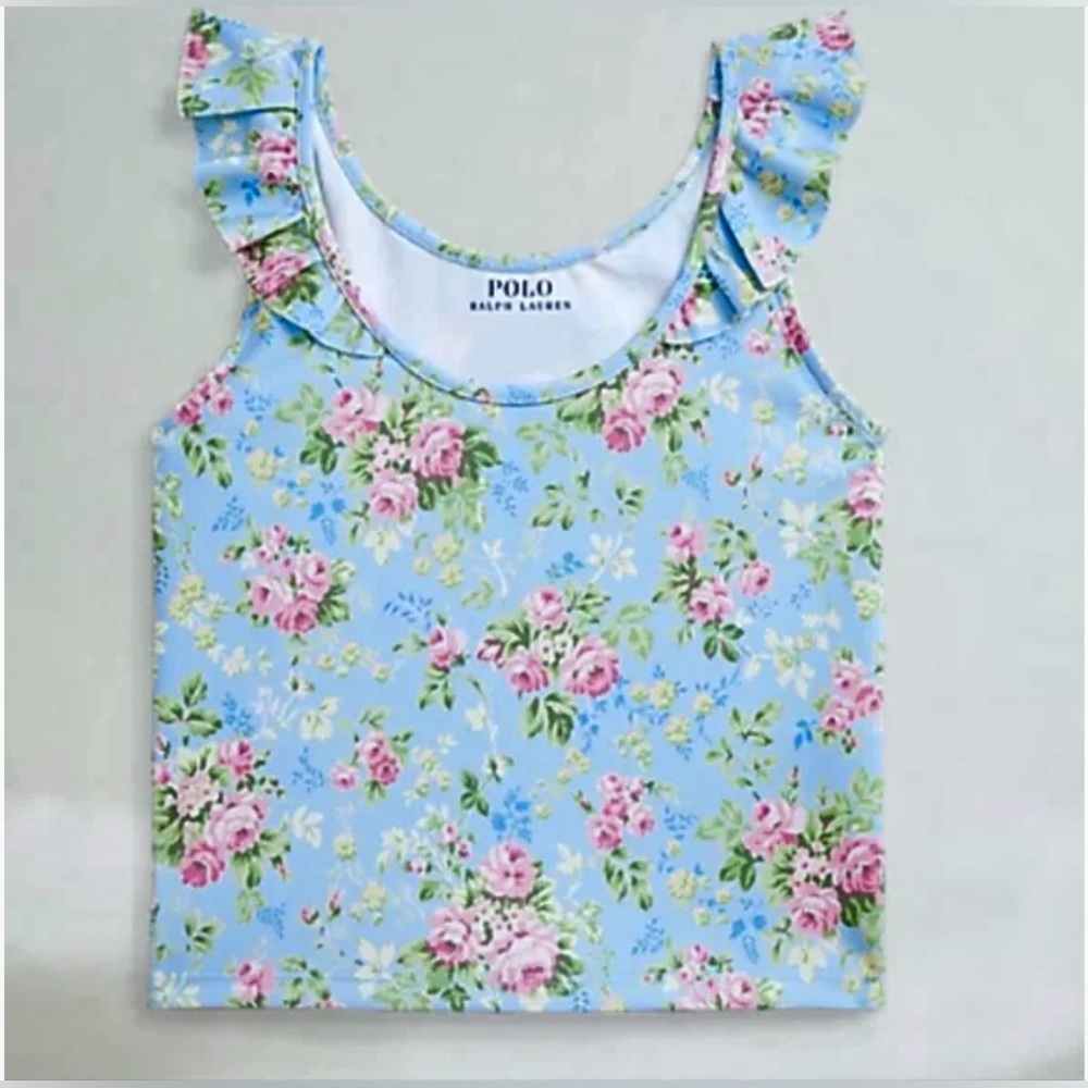 Polo by Ralph Lauren Kids Floral Tank Top - Blue and Pink